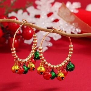 Vintage Style Christmas Bell Drop/Dangle Earrings Multicolor